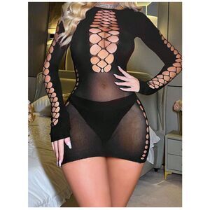 Black Fishnet Lingerie Bodycon Dress